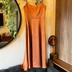 ASOS Orange A-Line Midi Dress